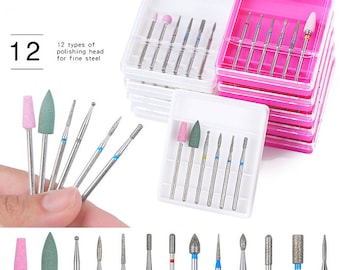 A set of Nail Drill Bit,boxed Grinding Head,Electric Drill Bits Nail Art Equipment Grinding Head Tool Kit,nail treatments(7003-662-1)