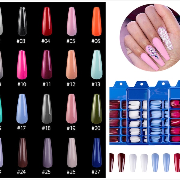 100 pcs colorful frech Fake Nails,Curve Clear Nails Tips,Press On Nails,False Nails,Glue On Nails,full cover Nail Tips,(7022-16)