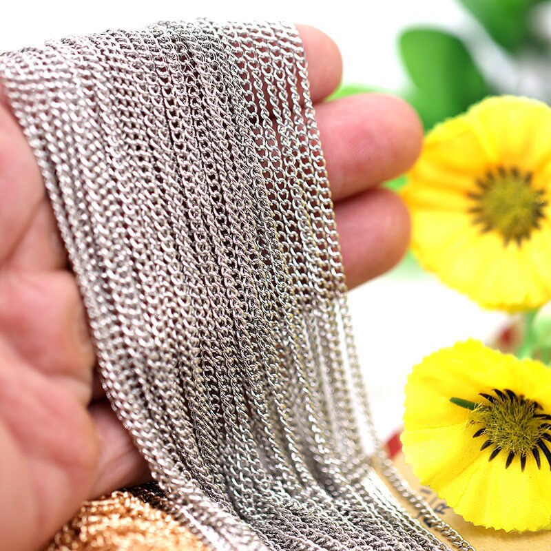 5/10 Yards Gold/silver Chains for Necklace0.51.2mm Metal Etsy