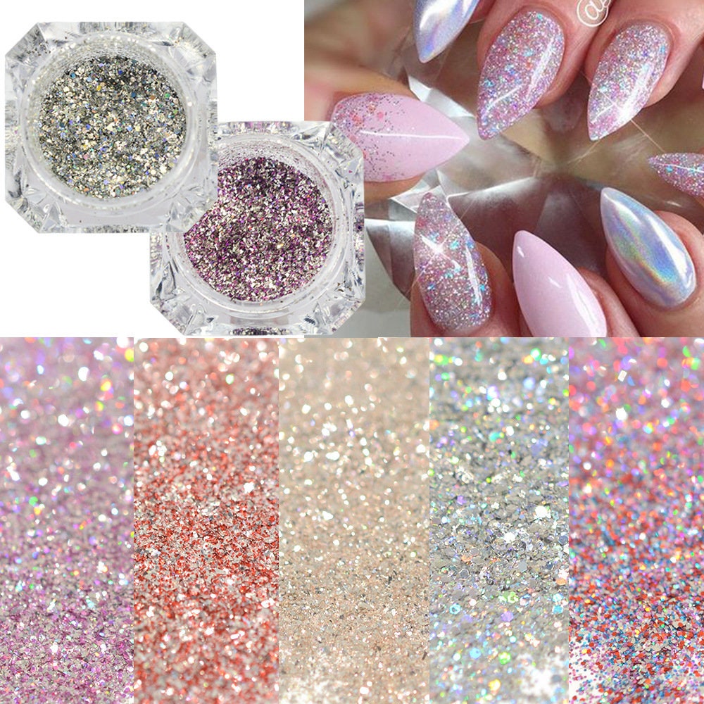 Fine Mermaid Glitter For Nails Sequins 6 Color Mixed - Temu