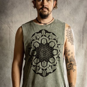 Sacred Geometry Flower of Life Festival Vest Tank