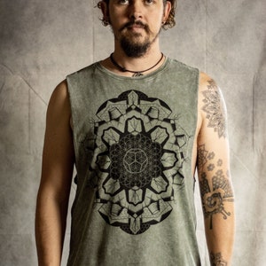 Sacred Geometry Flower of Life Festival Vest Tank image 1