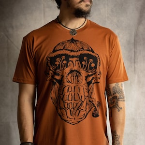 CLEARANCE !! Mens TShirt // Stoned Ape // Magic Mushroom // Evolution // Terence McKenna // Festival Shirt