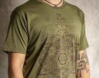 FINAL STOCK !!! Sacred Geometry Clothing / Festival Clothing / Mens Clothing / Psy Clothing / Mens Shirt / Fractal Clothing /