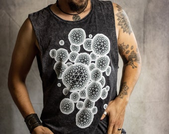 Multiverse Space Shirt Fractal Tank Psy Clothing Festival Vest Sacred Geometry