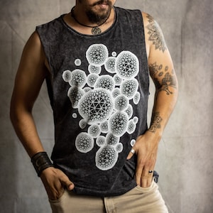 Multiversum Space Shirt Fractal Tank Psy Clothing Festivalvest Heilige Geometrie