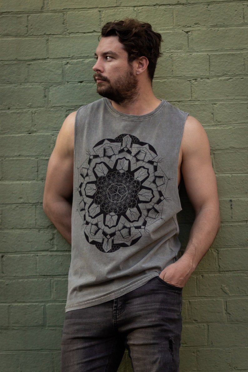 Sacred Geometry Flower of Life Festival Vest Tank image 2