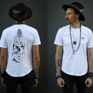 Skull Pineal Gland Psy Trance T Shirt Brain Anatomy Third Eye Psychedelic Clothing Pinecone Burning Man Sacred Geometry