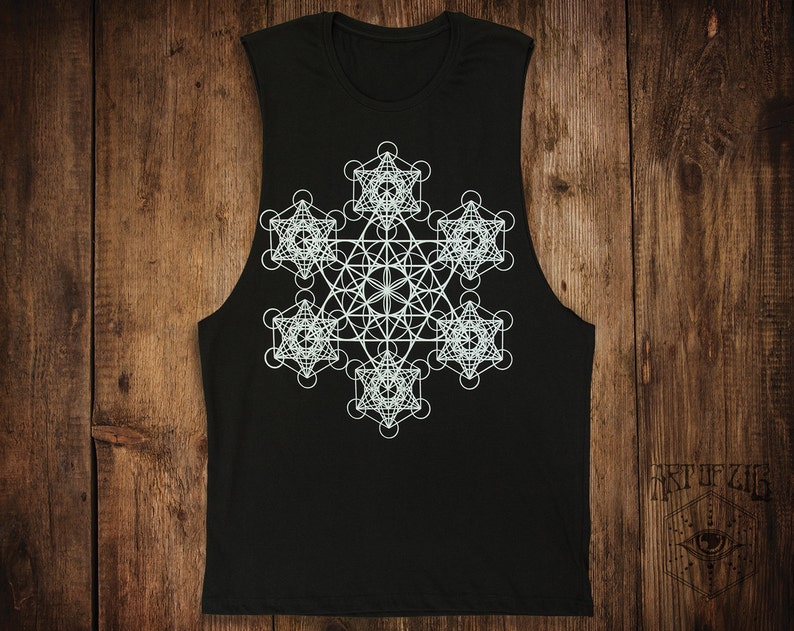 Sacred Geometry Clothing Metatrons Cube Shirt Seed of Life Etsy