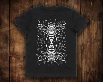 Kids Unisex Geometric Third Eye Bee Graphic T-Shirt
