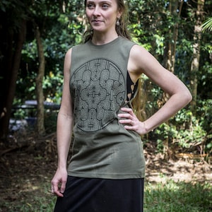 Shipibo Ayahuasca Shaman Clothing Mens Festival Vest Tank Tribal Shamanic Healing Clothing Psy Trance Psychedelic Goa Geometric image 5