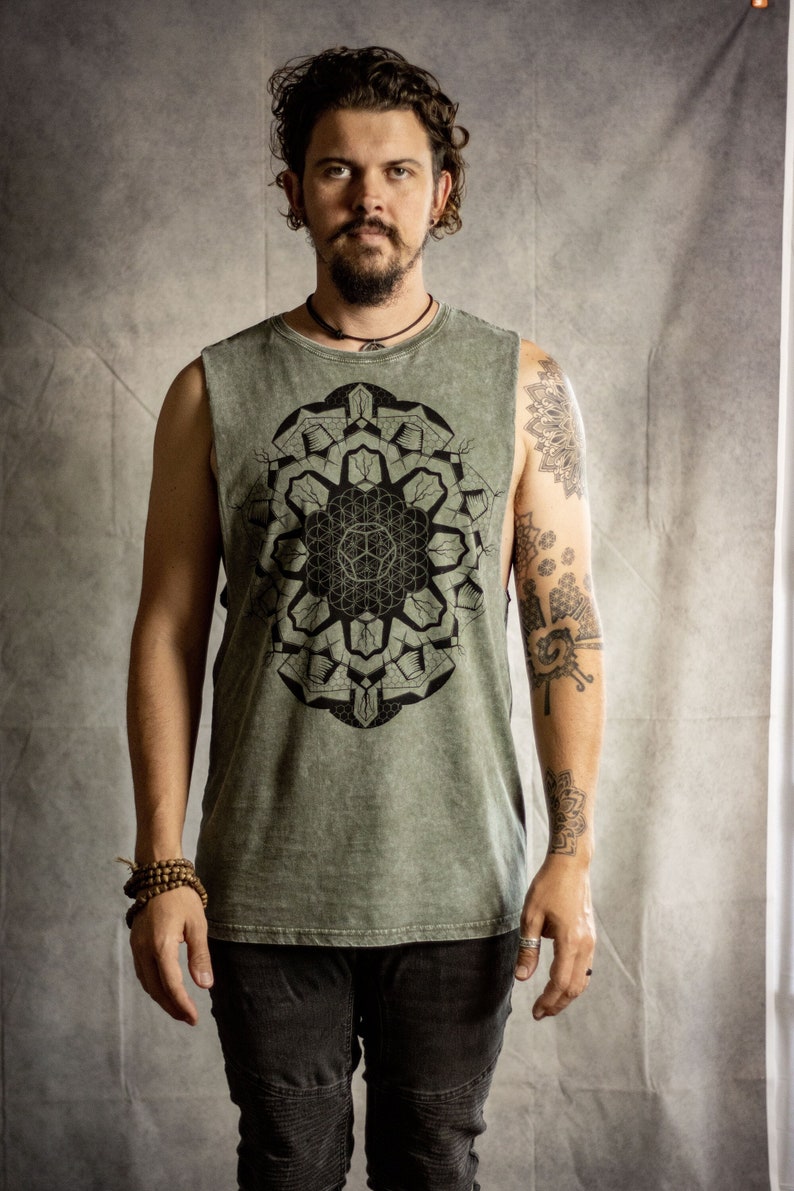 Sacred Geometry Flower of Life Festival Vest Tank image 1