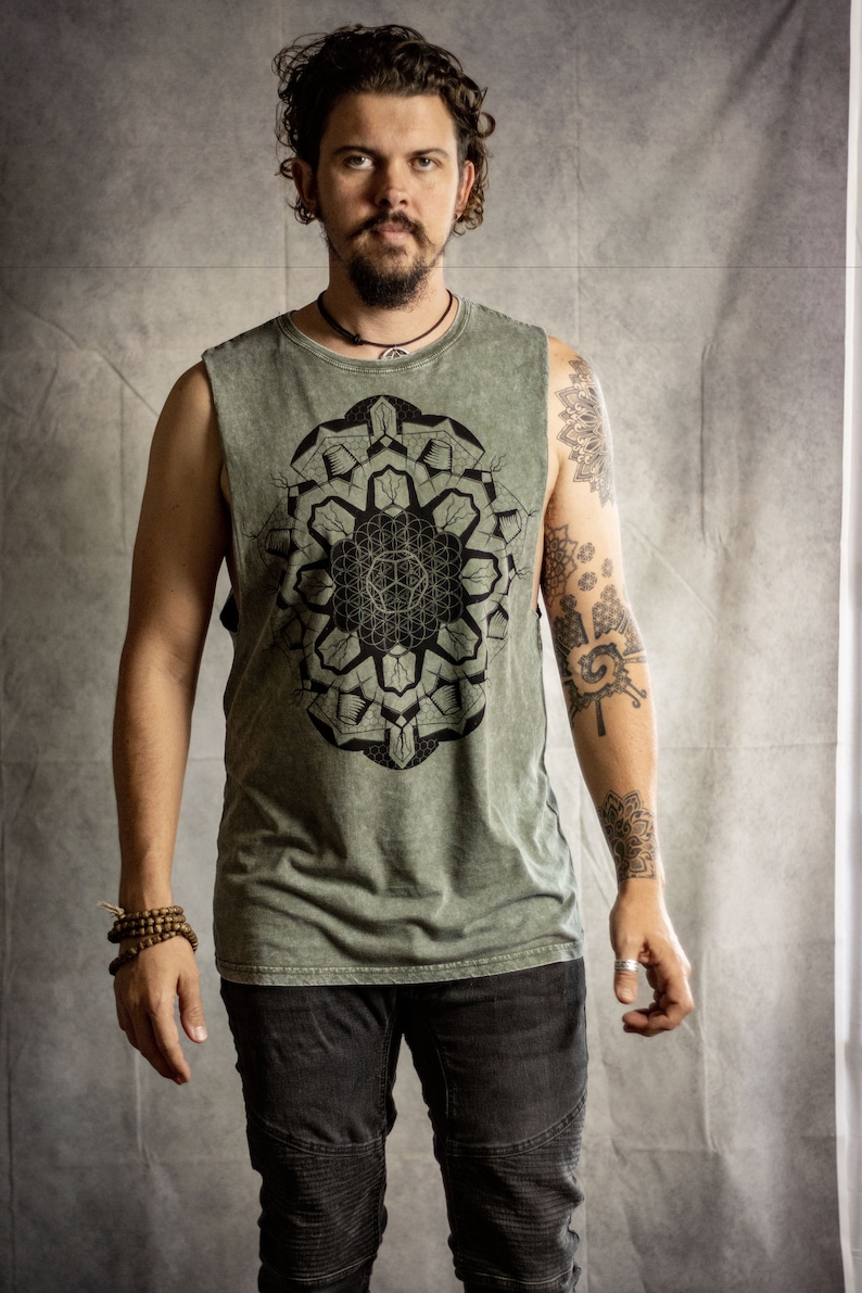 Sacred Geometry Flower of Life Festival Vest Tank image 5