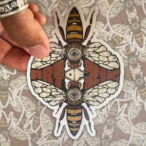 VINYL BEE STICKER Honey Bee Waterbottle Sticker Laptop Sticker Save The Bees Car Sticker Vinyl Decal Digital Print