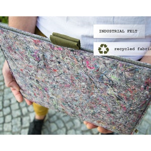 VEGAN Industrial RECYCLED Felt notebook case MacBook Air 15 Macbook Air 13 Macbook Pro 13 2021- 2023 recycled sleeve All Man-Made no waste