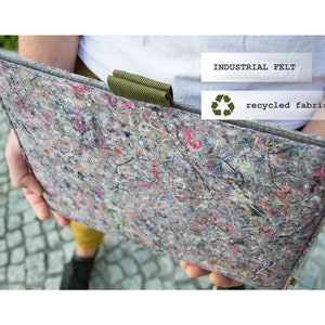 Étui pour ordinateur portable en feutre industriel RECYCLÉ VEGAN pour MacBook Air 15, MacBook Air 13, MacBook Pro 13, 2021-2023, pochette recyclée entièrement synthétique, sans déchet image 1