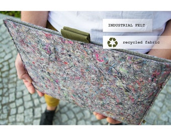 Recycled Industrial Felt notebook case for MacBook Air, Macbook Pro, MacBook Neo, Vegan laptop sleeve