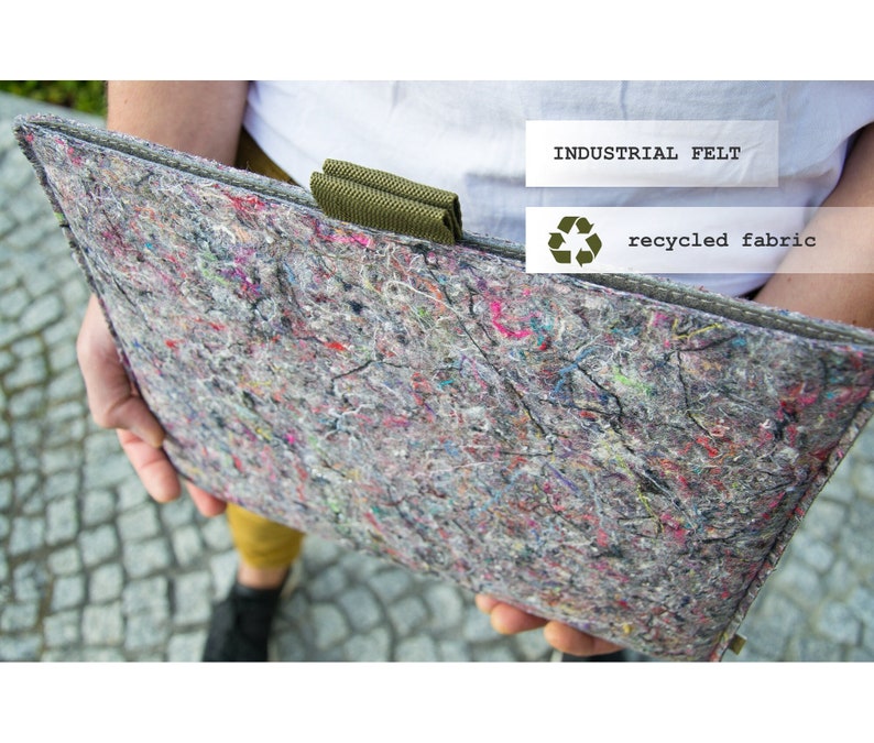 VEGANE Industrie-Recycelte Filz-Hülle MacBook Air 15 MacBook Air 13 MacBook Pro 13 2021 2023 recycelte Hülle Alles künstlich hergestellt, kein Abfall Bild 1