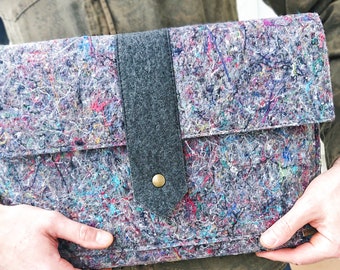 MacBook Pro 16 VEGAN Industrial RECYCLED fabrics felt notebook case * recycled fabrics felt sleeve * no waste