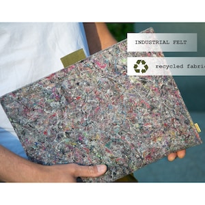 Étui pour ordinateur portable en feutre industriel RECYCLÉ VEGAN pour MacBook Air 15, MacBook Air 13, MacBook Pro 13, 2021-2023, pochette recyclée entièrement synthétique, sans déchet image 2