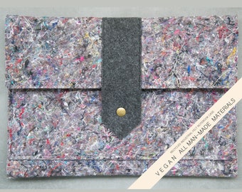 VEGAN Industrial RECYCLED Felt notebook case MacBook AIR 13 Macbook 2018- 2023 recycled sleeve All Man-Made no waste