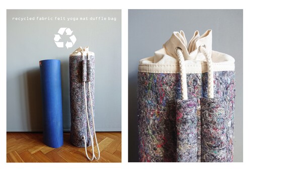 Vegan Yoga Mat Duffle Bag Lightweight Recycled Fabric Felt Etsy