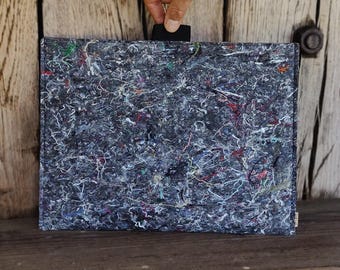 MacBook Pro 14 Hülle aus recyceltem Filz, Vegan Cover mit Klettverschluss, Leichte Puff Hülle, Anthrazit