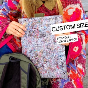 MacBook Pro Case – Made to Measure Vertical Laptop Sleeve, Recycled Felt Vegan, Custom Size, Ultra Lightweight for Backpack