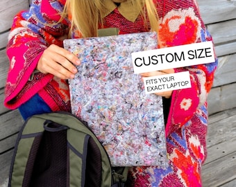 MacBook Pro Case – Made to Measure Vertical Laptop Sleeve, Recycled Felt Vegan, Custom Size, Ulra Lightweight for Backpack