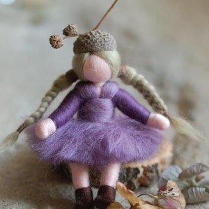 Acorn, fairytale wool acorn girl, Wladorf inspiration, home decoration, corner of the seasons image 1