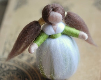 Snowdrop, fairy tale wool doll, Waldorf inspiration, home decoration