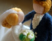 Newlyweds, fairy tale wool, Waldorf inspiration, wedding cake decoration