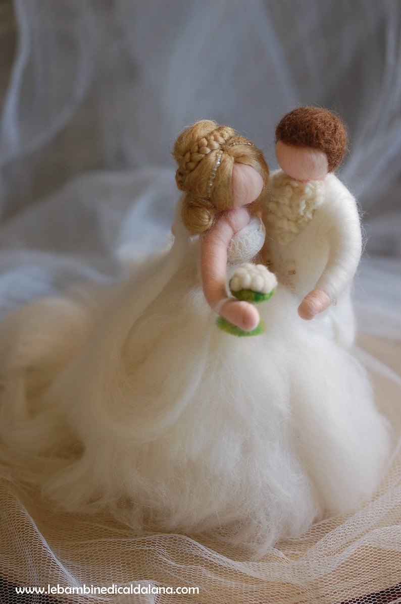 Newlyweds in fairy tale wool Waldorf inspiration wedding image 1