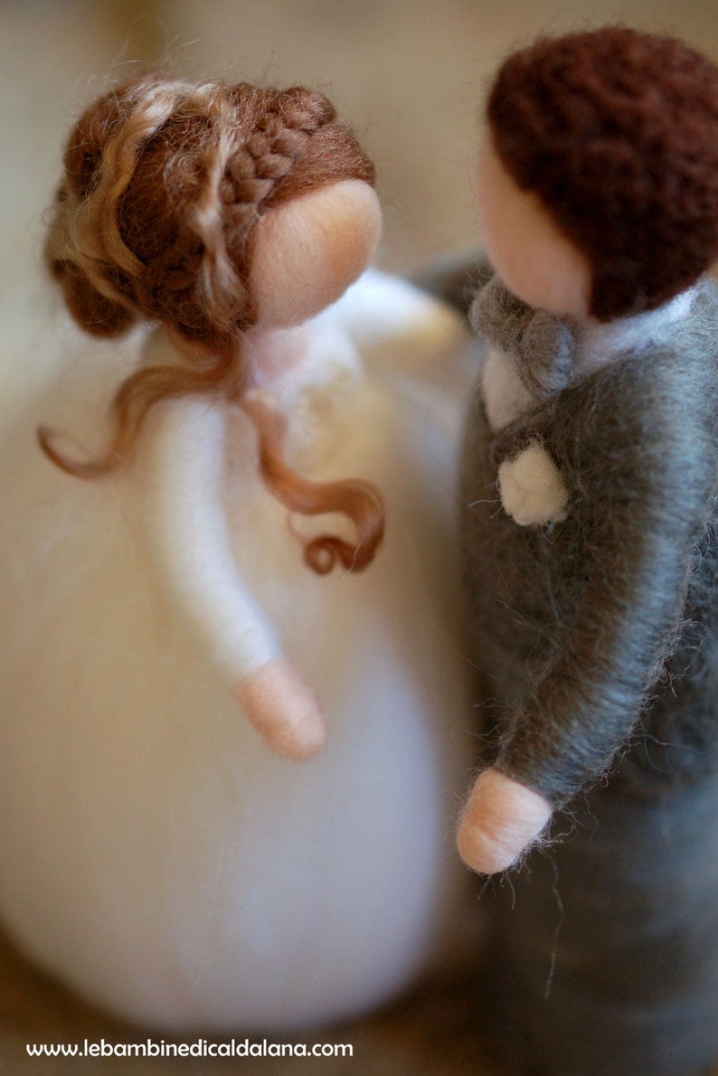 Newlyweds fairy tale wool Waldorf inspiration wedding cake image 1