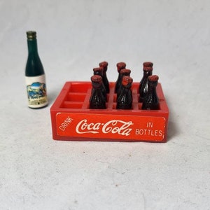 Vintage dollhouse coca cola bottles and wine