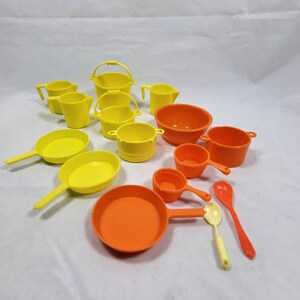Vintage Barbie Yellow and Orange Dishes - Etsy