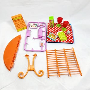 Vintage barbie kitchen items and parts