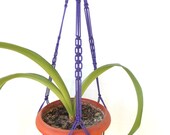 Purple Macrame Plant Holder - Macrame plant hanger 28 inches 3mm - Hanging Planter - Indoor - Outdoor - macrame wall hanging - planter pot