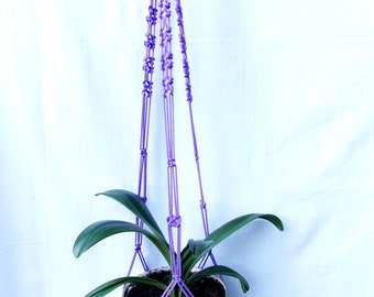 Purple Macrame Plant Hanger - Macrame plant holder - Hanging Planter 32 inches 3mm - plant hanging - Indoor - Outdoor - Gift idea