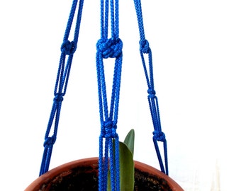 Colgador de planta de Macrame azul - 24 pulgadas 3 mm - plantador colgante - interior - exterior - idea de regalo