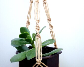 Beige Pflanzhalter Makrame Pflanzer 18 Zoll 3 mm Zimt Hängeplantagen Wand hängende Indoor oder Outdoor-Dekor-Planter-Muster