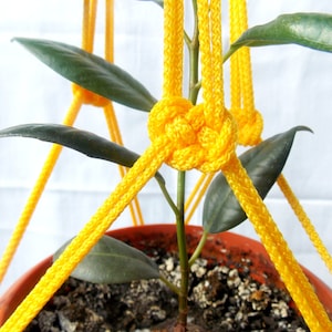 Yellow Macrame Plant Holder 24 inches 3mm - Hanging Planter - Indoor - Outdoor -Gift Idea - Macrame plant hanger - macrame wall hanging