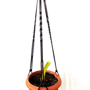 Schwarz Makramee Pflanze Aufhänger 40 Zoll 3mm - hängen Blumentopf