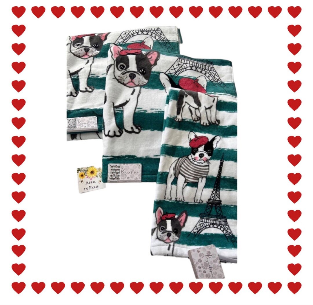 Frenchie in Paris Bath Towels 3 Piece Set Etsy