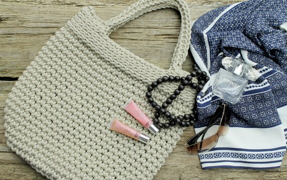 macrame rope bag