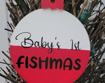 Baby's First Fishmas Ornament, Personalized Fishing Gift