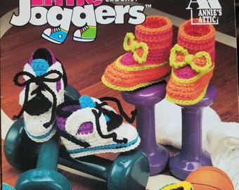 Vintage Little Joggers Crochet Shoe Pattern, Annie's Attic (1993)