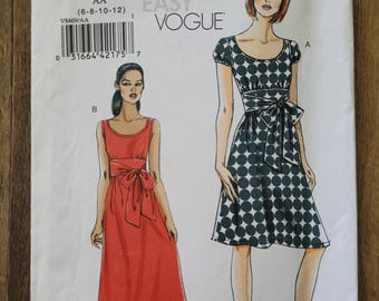 Vogue Dress Sewing Pattern V8469, Semi-Fitted, Size AA 6-12