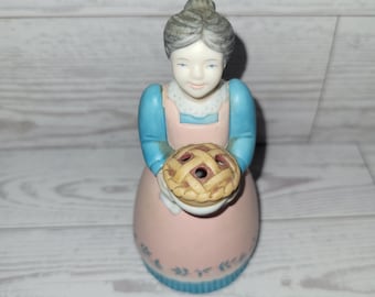 Vintage AVON Grandmother Holding Pie Ceramic Incense Burner Holder