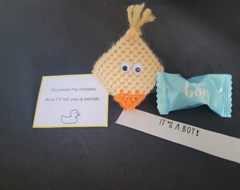 Set of 5 Squeeze My Cheeks Duck Gender Reveal Favors